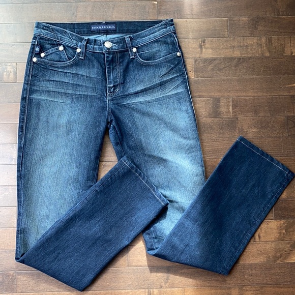 Rock & Republic Blue Sienna Straight Leg Jeans Size 29 - Picture 1 of 13
